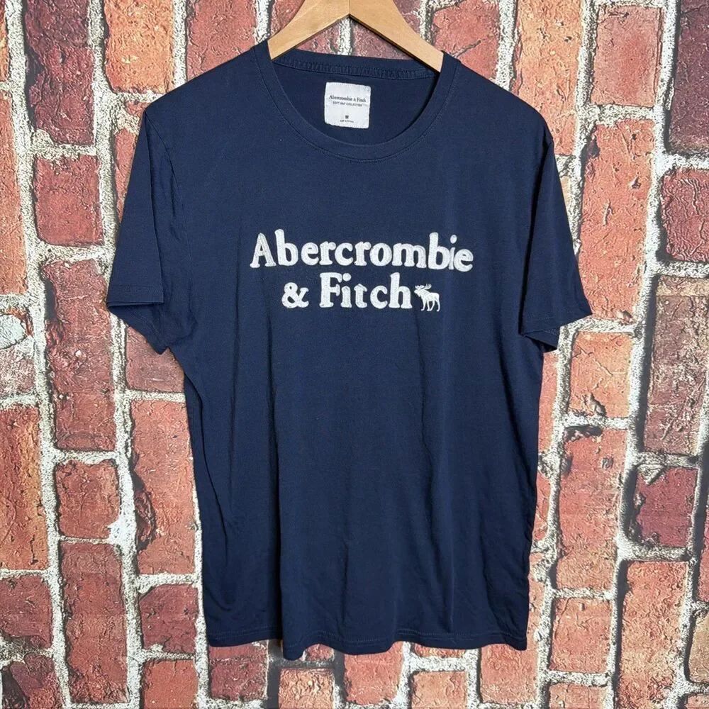 Vintage Abercrombie Fitch Shirt Men's Medium Blue Muscle Fit y2k 2000s Skater